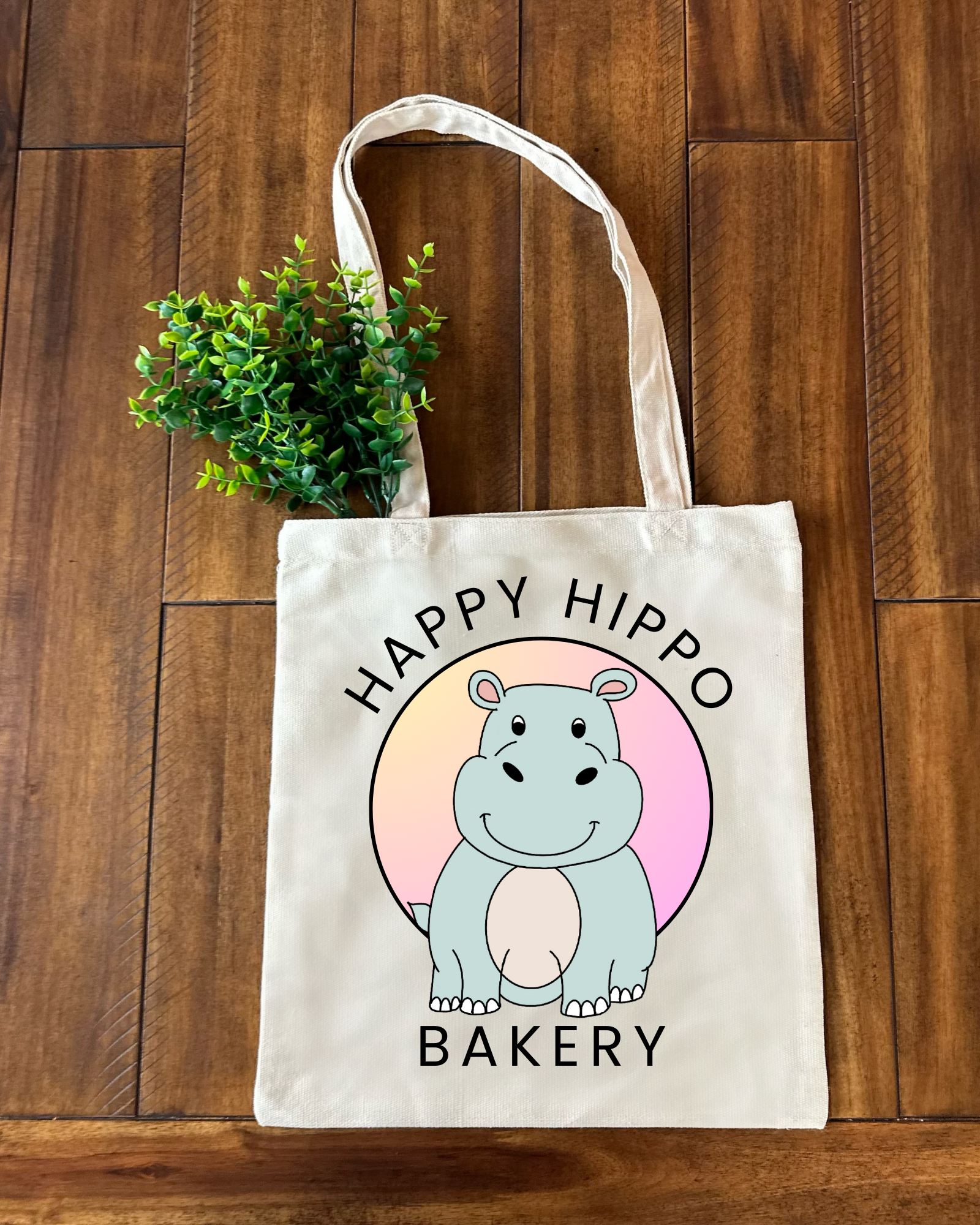 CafePress Happy As A Hippo Tote Bag – Natural Canvas Reusable Shopping Bag | Two Sizes: Small & Medium - View #13